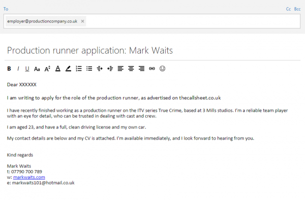 email cover sheet